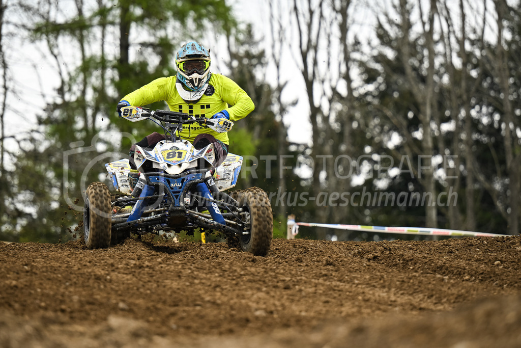 Motocross Schlatt bei Winterthur - 30. April 2023 | #81 Teixeira Domingos aus Gossau (CH) auf Susuki Ltr 450 in der Kategorie Quad am Motocross Schlatt bei Winterthur, 30. April 2023. 
Instagram: @mx_schlatt | @mc_wila | @sam_schweiz
Bild: Sportfotografie Markus Aeschimann | www.markus-aeschimann.ch - Realisiert mit Pictrs.com