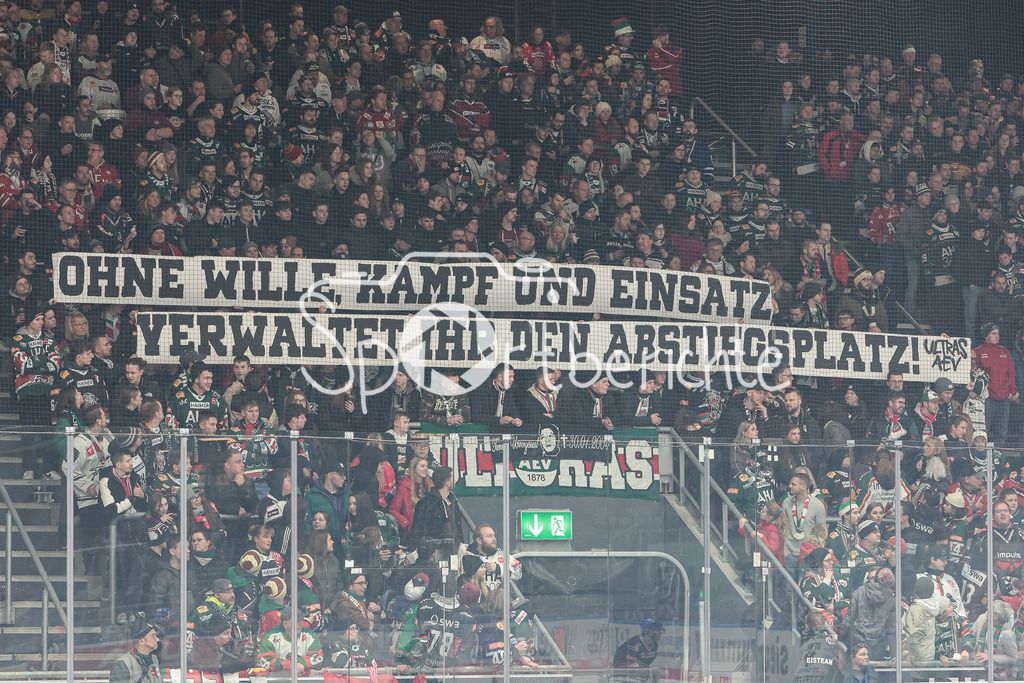 Augsburger Panther - Bietigheim Steelers | Die Fans der Panther zeigen ein Spruchband / Ultras AEV