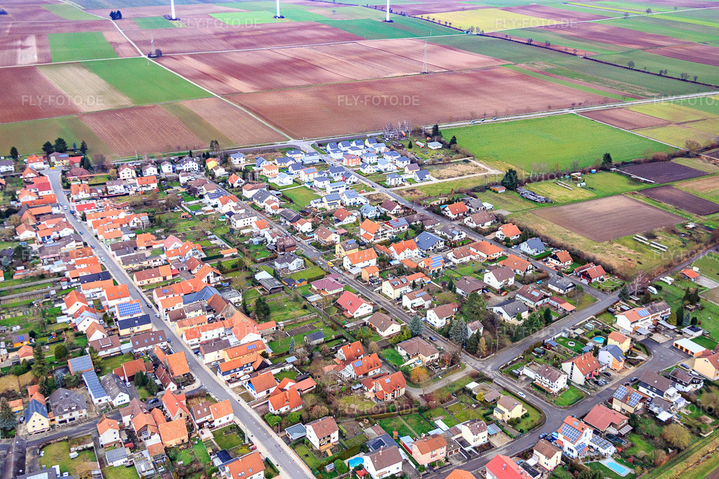 Luftbild: Holzgasse in Minfeld im Bundesland Rheinland-Pfalz in Deutschland. Foto: IMG_085893.jpg vom 08.01.2016 durch Werner Riehm/FLY-FOTO.de
