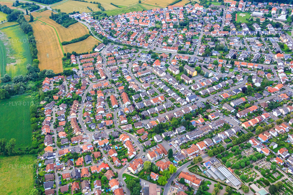 Luftbild: Rheingönnheimer Straße in Altrip im Bundesland Rheinland-Pfalz in Deutschland. Foto: IMG_090968.jpg vom 04.07.2016 durch Werner Riehm/FLY-FOTO.de
