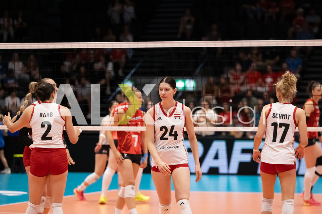 Austria v Switzerland - CEV European League Women | KRIENS, SWITZERLAND - JUNE 14: DAGMAR HENSEL of Austria during the CEV European League match between Austria and Switzerland at Pilatus Arena on June 14, 2026 in Kriens, Switzerland. - Realisiert mit Pictrs.com