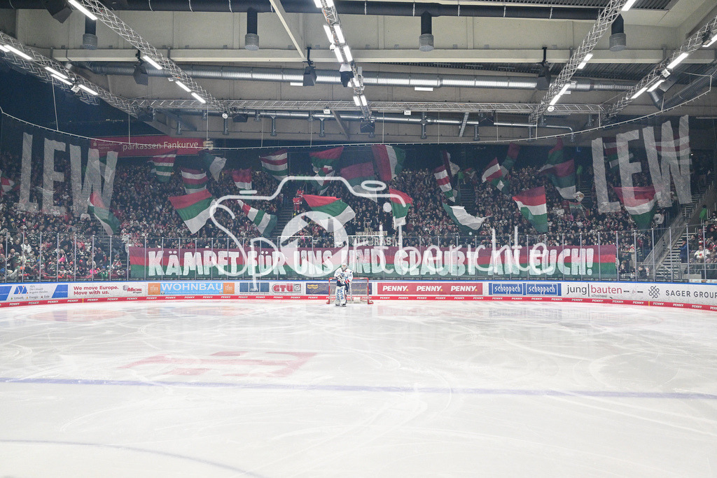 Augsburger Panther - Adler Mannheim | Die Fans der Panther haben eine Choreo zu Spielbeginn vorbereitet / DEL: Augsburger Panther - Adler Mannheim, Curt Frenzel Stadion am 16.02.2025