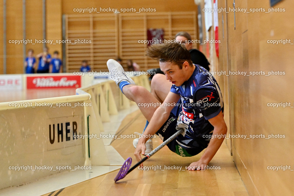 VSV Unihockey vs. Wiener Floorball Verein | #44 Luca Widnig VSV Unihockey, VSV Unihockey vs. Wiener Floorball Verein, VSV Unihockey vs. Wiener Floorball Verein am 18.05.2025 in Villach (Ballspielhalle St. Martin), Austria, (Photo by Bernd Stefan)