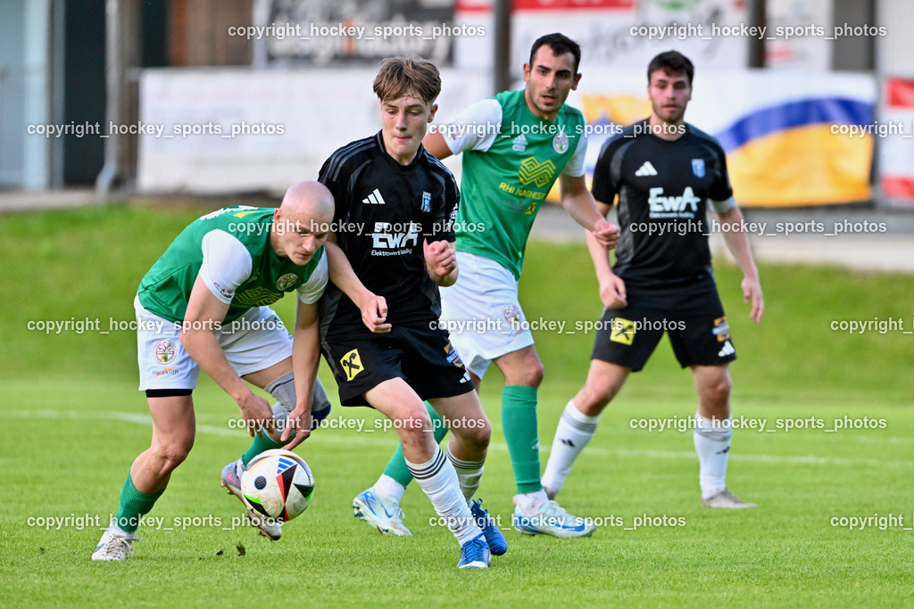 WSG Radenthein vs. URC Thal Assling | #10 Markus Florian Gruber WSG Radenthein, #20 Lorenz Sebastian Blassnig URC Thal Assling, WSG Radenthein vs. URC Thal Assling, WSG Radenthein vs. URC Thal Assling am 30.05.2025 in Radenthein (Sportplatz Radenthein), Austria, (Photo by Bernd Stefan)