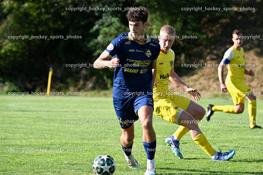 SV Malta vs. ATUS Velden | #19 Manuel Guggenberger ATUS Velden, #6 Jakob Michael Ebner SV Malta, SV Malta vs. ATUS Velden, SV Malta vs. ATUS Velden am 19.08.2025 in Malta (Sportplatz Malta), Austria, (Photo by Bernd Stefan)