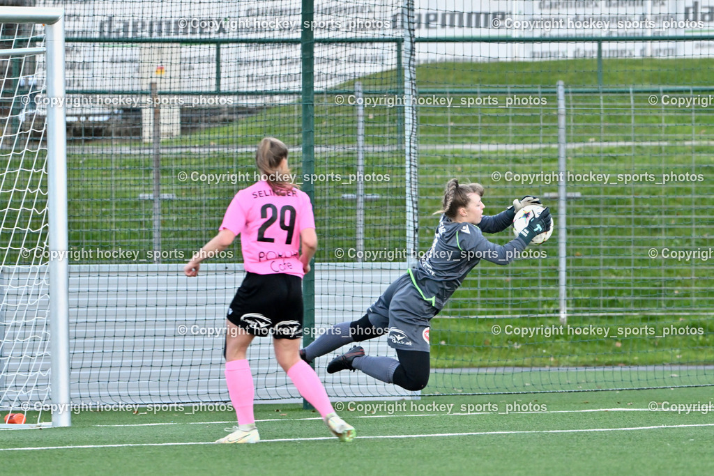 Liwodruck Carinthians Hornets vs. FK Austria Wien Frauen 19.11.2023 | #29 Selina Tamara Selinger, #1 Anja Meier, Flugeinlage