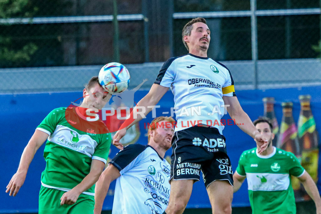 SV Donau - FC Lendorf 0-0, Kärntner Liga 3. Runde | Christian Wernisch (FC Lendorf #69) Christian Kautz (FC Lendorf #9) Senad Huseinbasic (SV Donau Klagenfurt #5) Thomas Guggenberger (SV Donau Klagenfurt #13) SV Donau - FC Lendorf 0-0 am 12.08.2023 in Klagenfurt
(Sportplatz SV Donau), Austria, (Photo by Ernst Krawagner sport-fan.at) - Realisiert mit Pictrs.com