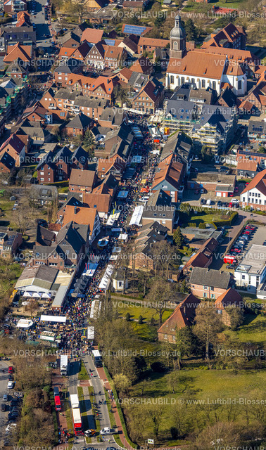 Nordkirchen250300005 | Luftbild,Hollandmarkt auf der Schloßstrasse in Nordkirchen, Verkaufsstände und 10000 Besucher , Nordkirchen, Münsterland, Nordrhein-Westfalen, Deutschland, Luftbild