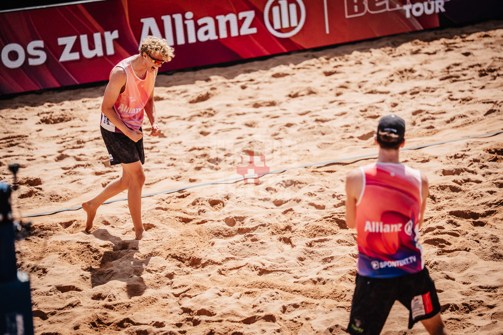 Beachvolleyball | Männer | Allianz German Beach Tour 2025 | Tourstop München | 12.07.2025 | Tamo Wüst jubelt