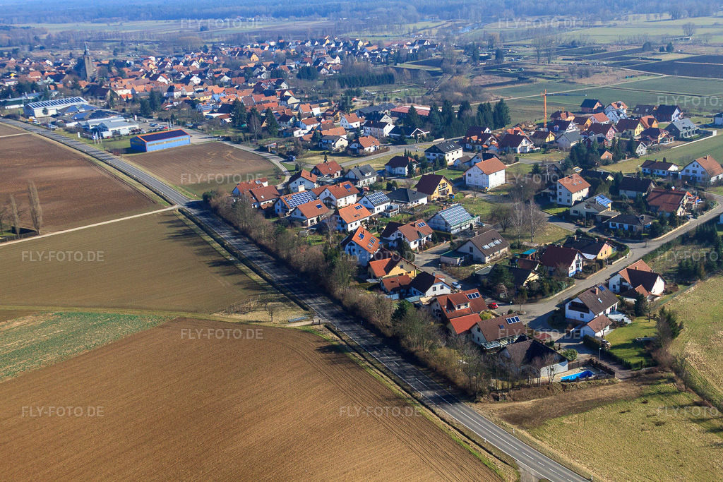 Luftbild: Heinrich-von-Fleckenstein-Straße in Kapsweyer im Bundesland Rheinland-Pfalz in Deutschland. Foto: IMG_37362.jpg vom 07.02.2011 durch Werner Riehm/FLY-FOTO.de