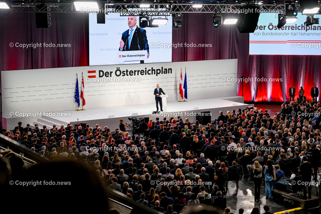 Der Oesterreichplan_ OeVP_ Wels_ 26.01.2024-69 | 26.01.2024, Wels, AUT, ÖVP, Der Österreichplan, im Bild BK Karl Nehammer (VP, Bundeskanzler)