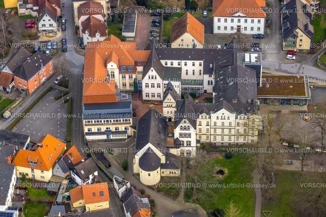 Werl240308183 | Luftbild, Ursulinenkloster und Klosterkirche, Werl, Nordrhein-Westfalen, Deutschland