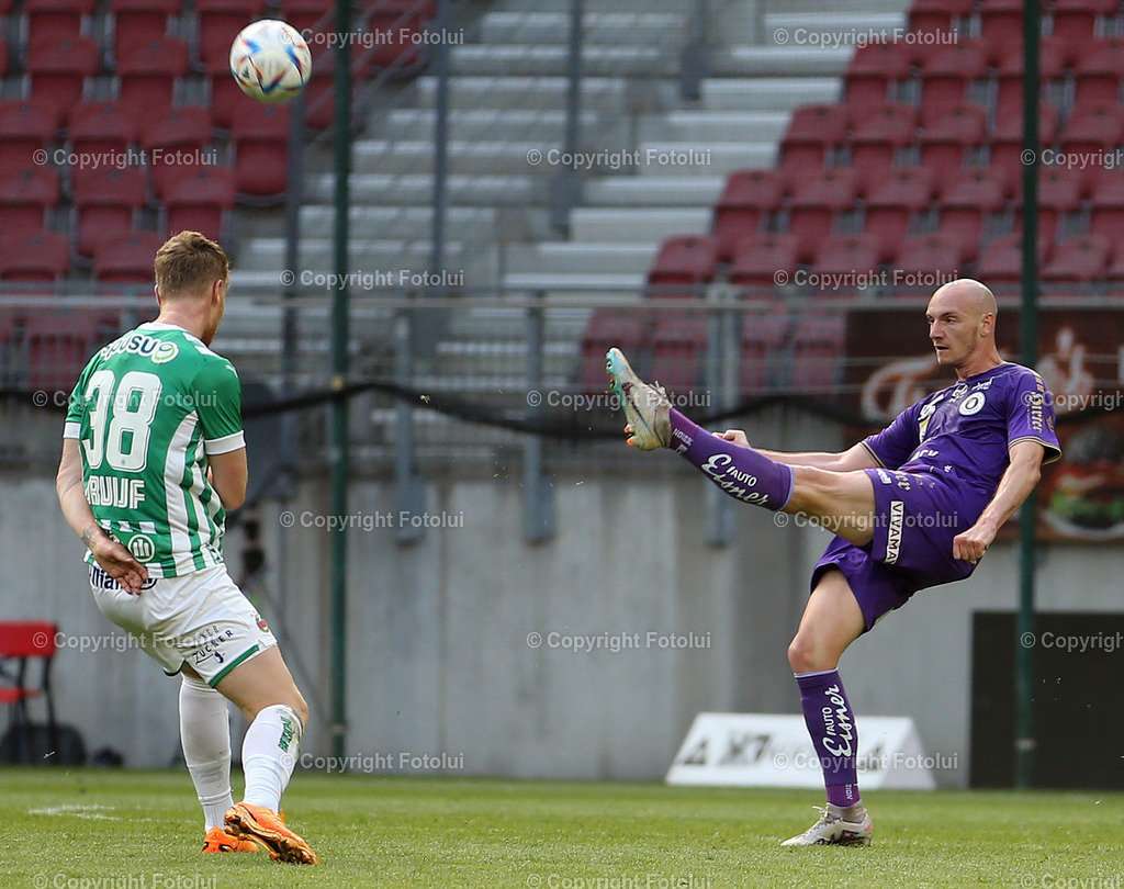 A_LUI_03062023_11 | SPORT,FUSSBALL,ADMIRAL BUNDESLIGA AUSTRIA KLAGENFURT-SK RAPID WIEN 03.06.2023 IM BILD: NICOLAS WIMMER  (KLAGENFURT) UND FERDY DRUIJF (RAPID) FOTOLUI/MW