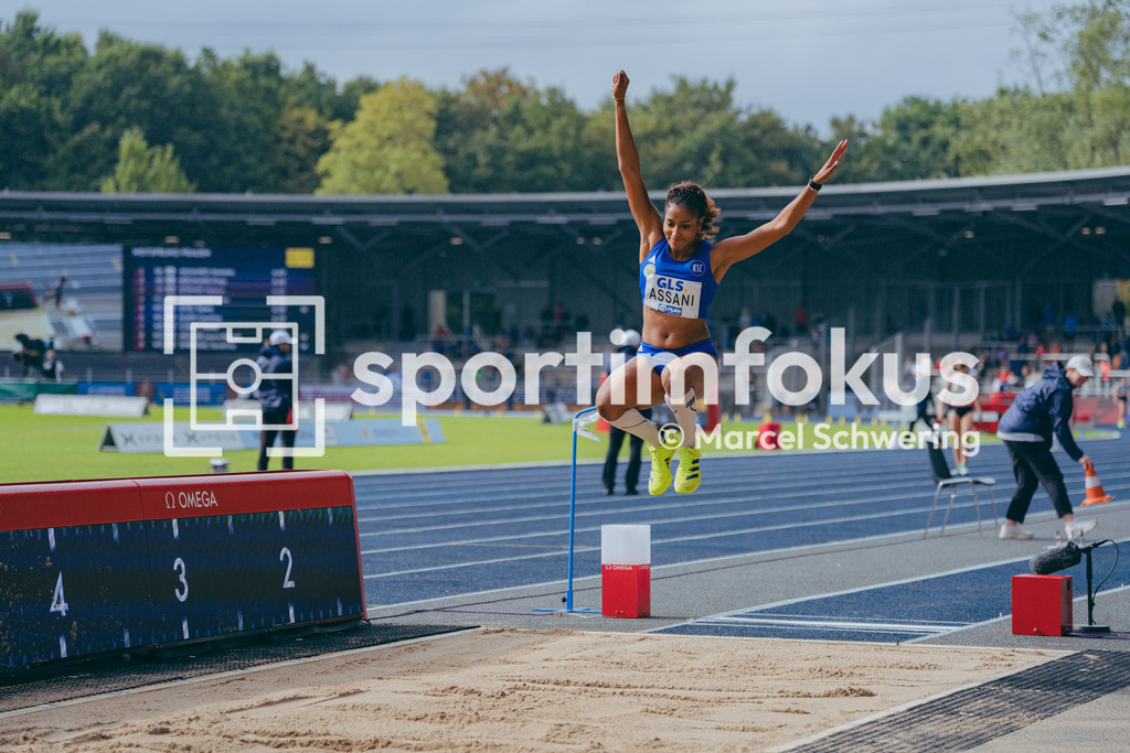 Deutsche Meisterschaften der Frauen und Männer 2026 | Mikaelle Assani, Karlsruher SC, Weitsprung, Deutsche Meisterschaften der Frauen und Männer 2026, Lohrheidestadion Bochum-Wattenscheid, 26.07.2026. Foto: Marcel Schwering / sportimfokus - Realisiert mit Pictrs.com