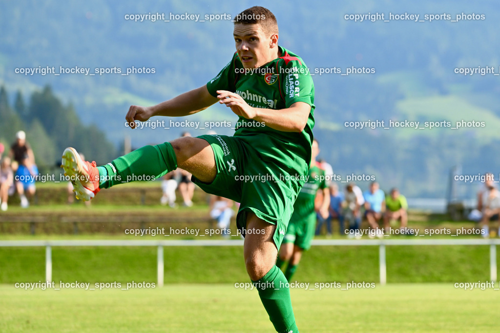 FC Gmünd vs. SV Spittal 1921 | #14 Stephan Gigler FC Gmünd, FC Gmünd vs. SV Spittal 1921, FC Gmünd vs. SV Spittal 1921 am 27.08.2024 in Gmünd (Sportplatz Karnerau), Austria, (Photo by Bernd Stefan)