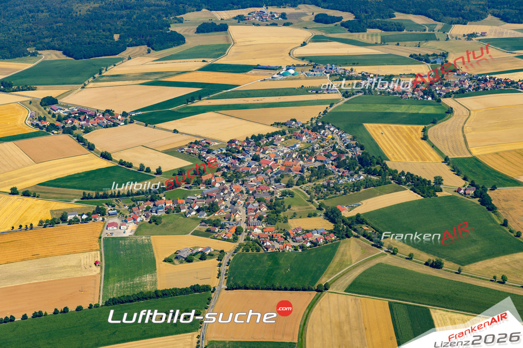 Aktuelles Luftbild von Michelbach an der Lücke Wallhausen - Die Luftaufnahme wurde 2022 mittels UL-Flugzeug erstellt ( keine Drohne ) - hochauflösende Kamera-Systeme von  Canon -Beste Qualität - Für grossformatige Ausdrucke geeignet. Die Geschenkidee !