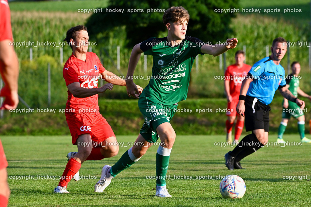 FC Lendorf vs. SC St.Veit | #66 Luca Christoph Morgenstern FC Lendorf, #16 David Armin Hude St.Veit, FC Lendorf vs. SC St.Veit, FC Lendorf vs. SC St.Veit am 17.08.2024 in Lendorf (Thomas Morgenstern-Arena), Austria, (Photo by Bernd Stefan)