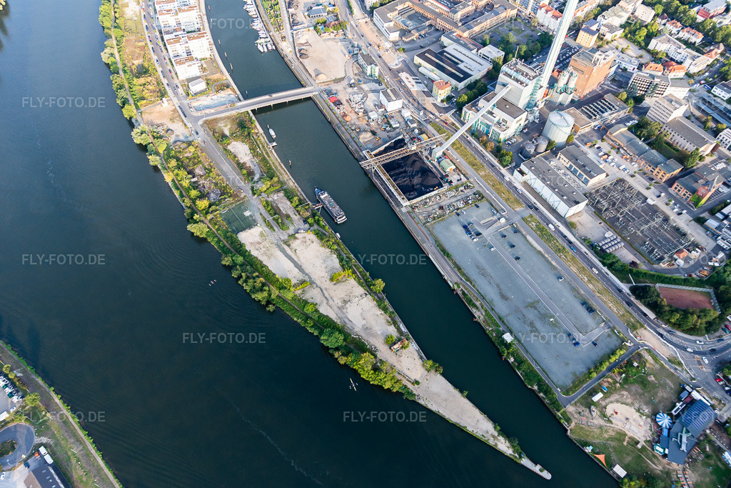 Luftbild: Hafeninsel im Ortsteil Hafen in Offenbach im Bundesland Hessen in Deutschland. Foto: IMG_117577.jpg vom 10.09.2019 durch Werner Riehm/FLY-FOTO.de