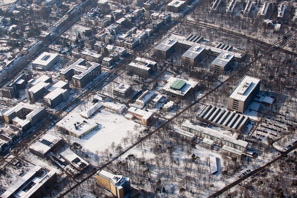 Luftbild: Fachhochschule im Ortsteil Innenstadt-West in Karlsruhe im Bundesland Baden-Württemberg in Deutschland. Foto: IMG_24223.jpg vom 16.02.2010 durch Werner Riehm/FLY-FOTO.de