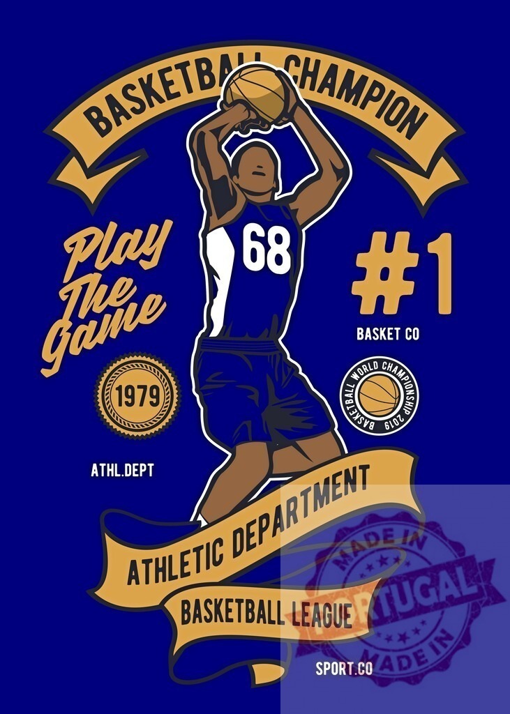 Basketball player champion athletic department competing design | Basketball player shooting a ball with athletic department and league text elements - Realisiert mit Pictrs.com