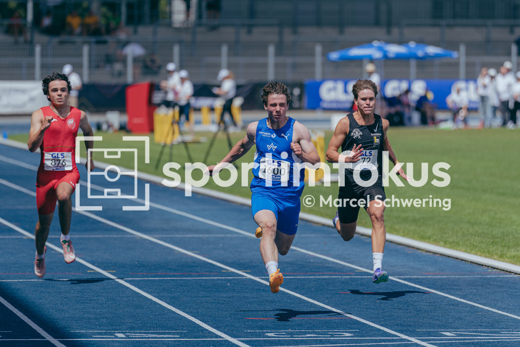 DM U23 U18 Bochum 2026 | Ilja Reimchen (TV Wattenscheid 01), Startnummer 1600, 100-Meter-Lauf Vorlauf mU18, Deutsche Meisterschaften der U18 &amp; U23 2026, Lohrheidestadion Bochum-Wattenscheid, 04.07.2026 Foto: Marcel Schwering / sportimfokus - Realisiert mit Pictrs.com