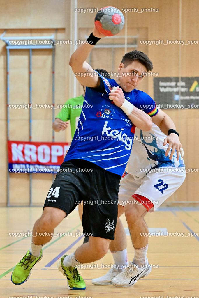 SC Ferlach vs. ALPLA HC Hard 2.3.2024 | #24 JOVANOVIC Mladan SC Ferlach, SC Ferlach vs. ALPLA HC Hard 2.3.2024, SC Ferlach vs. ALPLA HC Hard am 02.03.2024 in Ferlach (Ballspielhalle Ferlach), Austria, (Photo by Bernd Stefan)