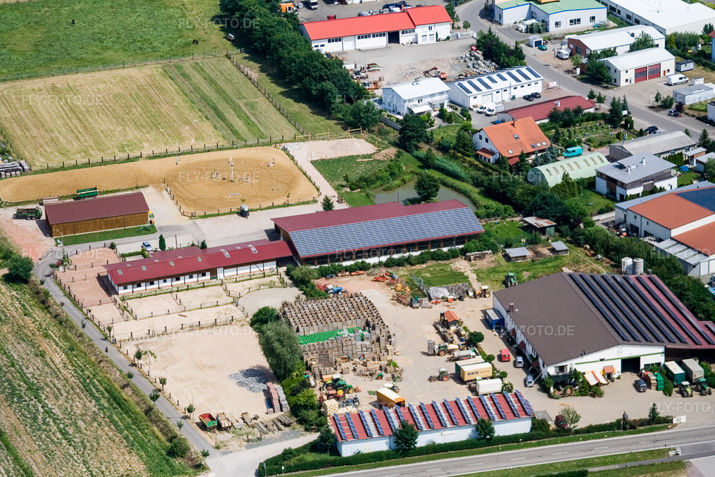 Luftbild: Industriegebiet Am Kleinwald, Drei Eichen Hof in Herxheim bei Landau im Bundesland Rheinland-Pfalz in Deutschland. Foto: IMG_11294.jpg vom 14.06.2008 durch Werner Riehm/FLY-FOTO.de