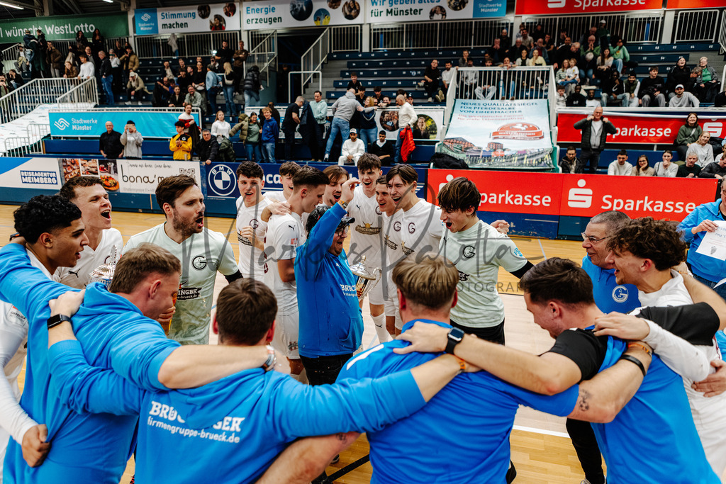 47. Stadtmeisterschaften im Hallenfußball 2025, Endrunde | Stadtmeisterschaften im Hallenfußball 2025, Endrunde, Sporthalle Berg Fidel in Münster. Foto: sportfotografie.ms | Markus Paletta - Realisiert mit Pictrs.com