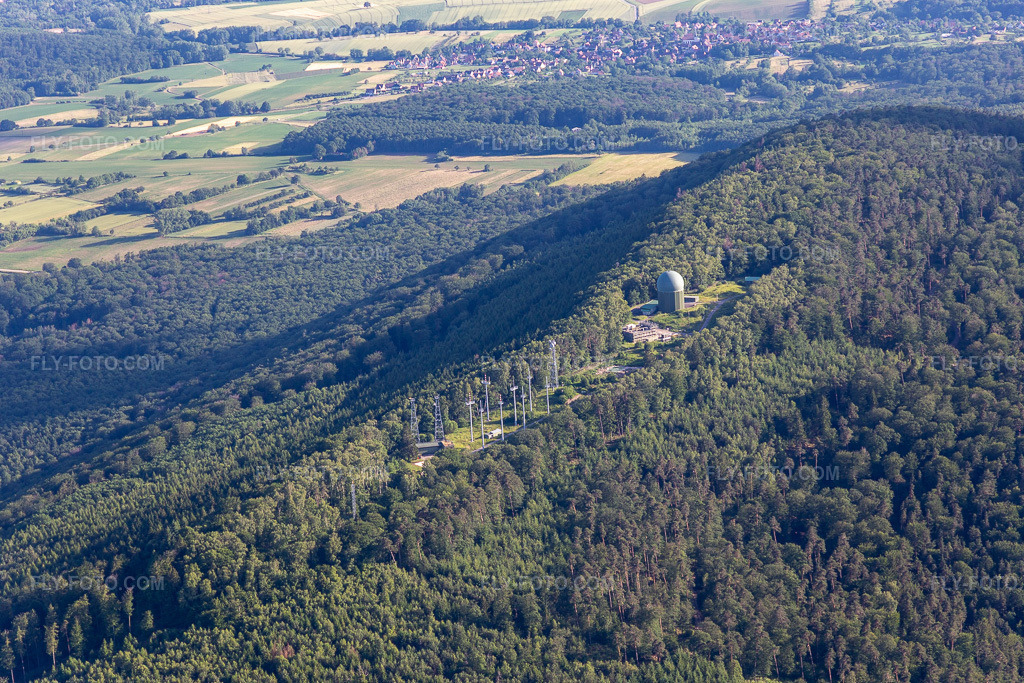 Aerial view: Col de Pfaffenschlick, radar in Lampertsloch in the state Bas-Rhin, France.Photo: IMG_115383.jpg taken on 06/16/2019 by Werner Riehm/FLY-FOTO.comResolution of the original: 5472 x 3648 px