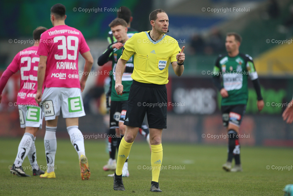 A_LUI_20230212_0017 | SPORT FUSSBALL ADMIRAL BUNDESLIGA SV RIED VS TSV HARTBERG
IM BILD: Harald Lechner (Schiedsrichter)

FOTO:FOTOLUI/UW