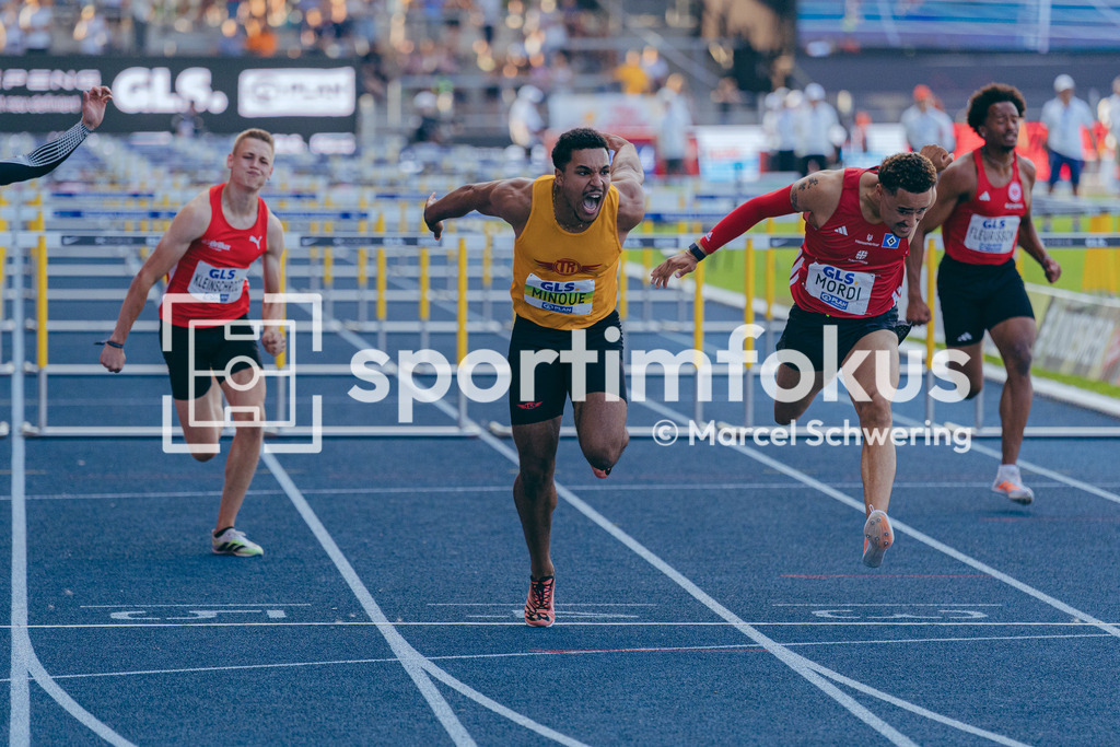 Deutsche Meisterschaften der Frauen und Männer 2026 | Gregory Minoue, Tracksrunner Bonn, 110 Meter Hürden, Finale, Deutsche Meisterschaften der Frauen und Männer 2026, Lohrheidestadion Bochum-Wattenscheid, 25.07.2026. Foto: Marcel Schwering / sportimfokus - Realisiert mit Pictrs.com