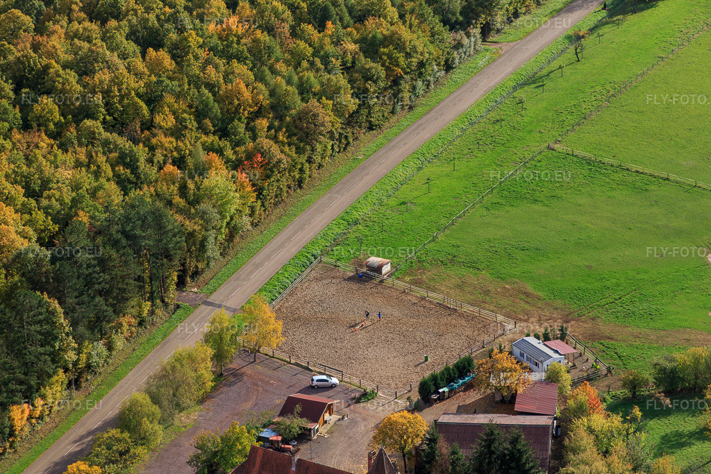 Vue aérienne: Ferme Mellon à Niederbronn-les-Bains dans le département Bas Rhin, France – .Photo: IMG_084725.jpg prise le 23/10/2015 par Werner Riehm/FLY-FOTO.eu – Résolution de l'original: 5472 x 3648 px – Ferme Mellon - Restaurant et chambres d'hôtes