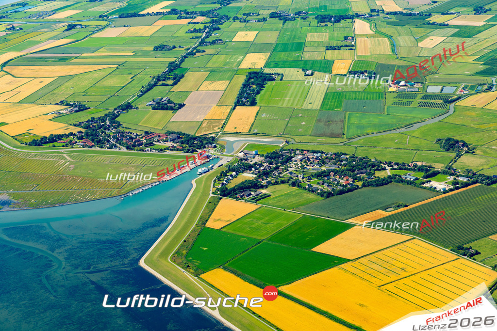 Die Luftaufnahme Ostersiel - Pellworm wurde 2022 vom Flugzeug aus (keine Drohne) erstellt. Hohe Auflösung -für große Poster und Wandbilder geeignet - Garantiert!