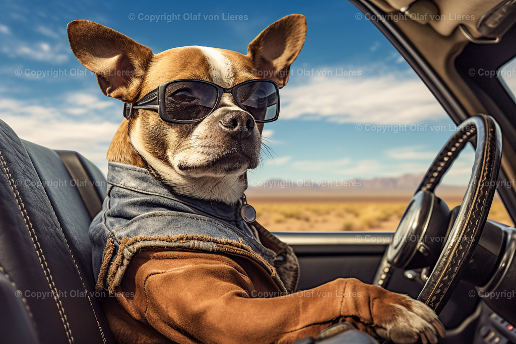 Hund fährt im Auto | Hund als Autofahrer 