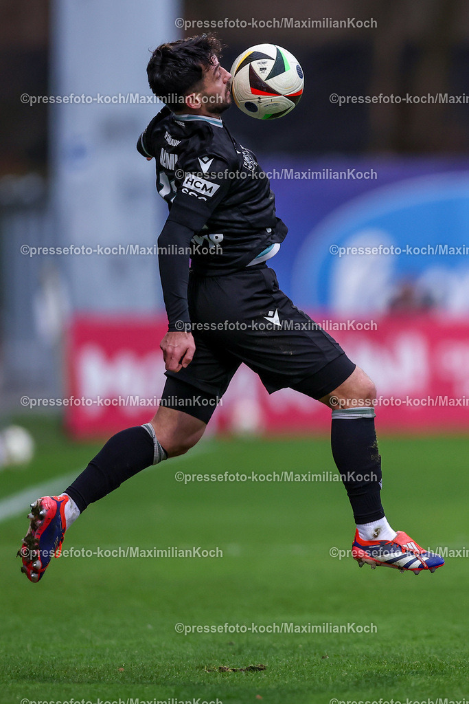FCVK21122401018 | 21.12.2024, Fußball, FC Viktoria Köln – SV Sandhausen, 3.Liga, Sportpark Höhenberg, Saison 2024 2025: Besar Halimi (Sandhausen #11)DFB regulations prohibit any use of photographs as image sequences and or quasi-video.