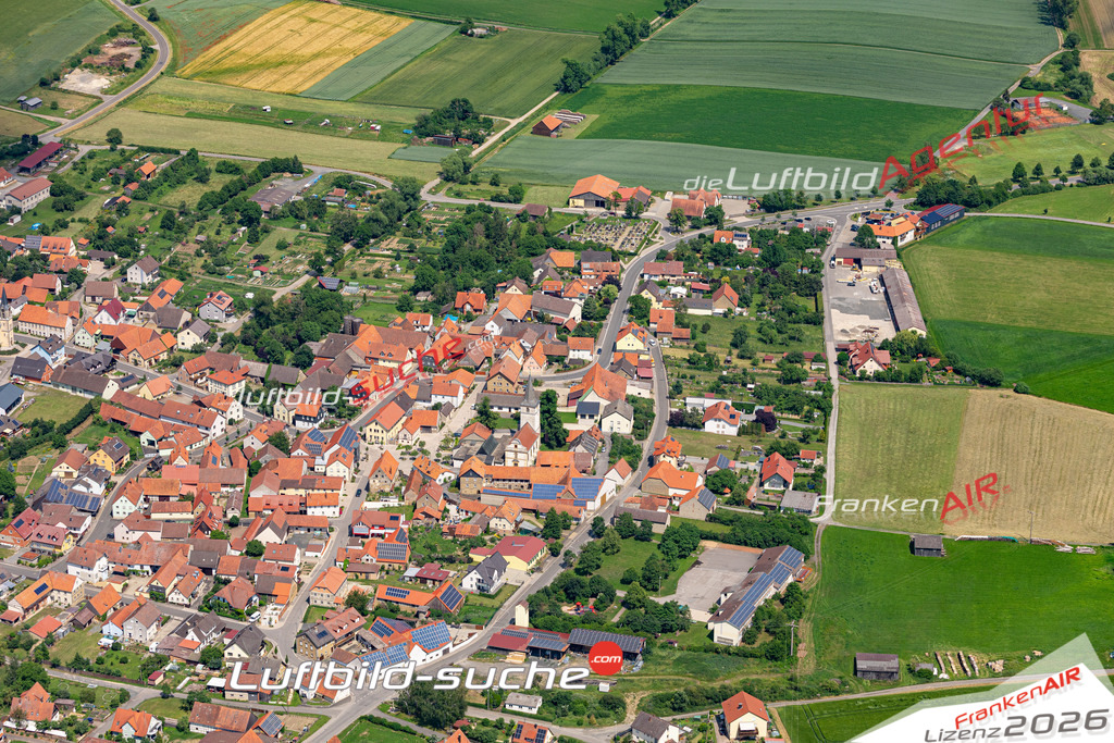 Das Luftbild der Stadt Aidhausen wurde 2019 vom Flugzeug heraus erstellt (keine Drohne) Aufnahmehöhe ca.400 Meter- hohe Auflösung- beste Druck-Qualität garantiert!