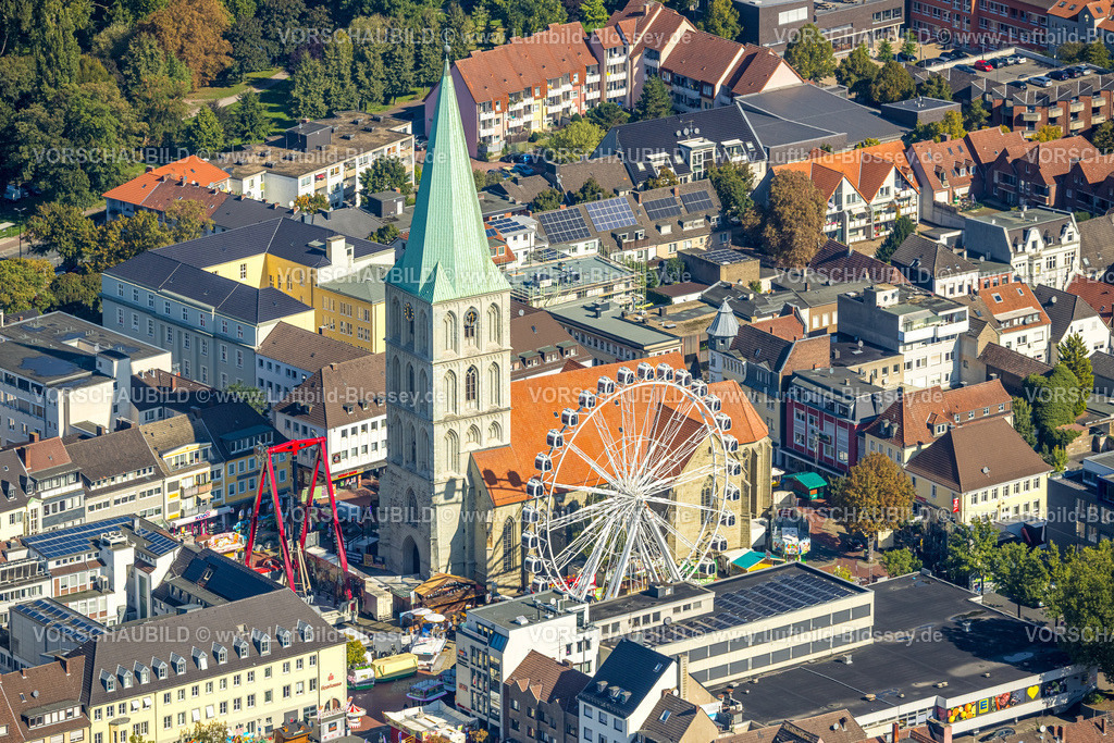 Hamm250901725 | Luftbild, evang. Pauluskirche und Stadtfest mit Riesenrad, Mitte, Hamm, Ruhrgebiet, Nordrhein-Westfalen, Deutschland