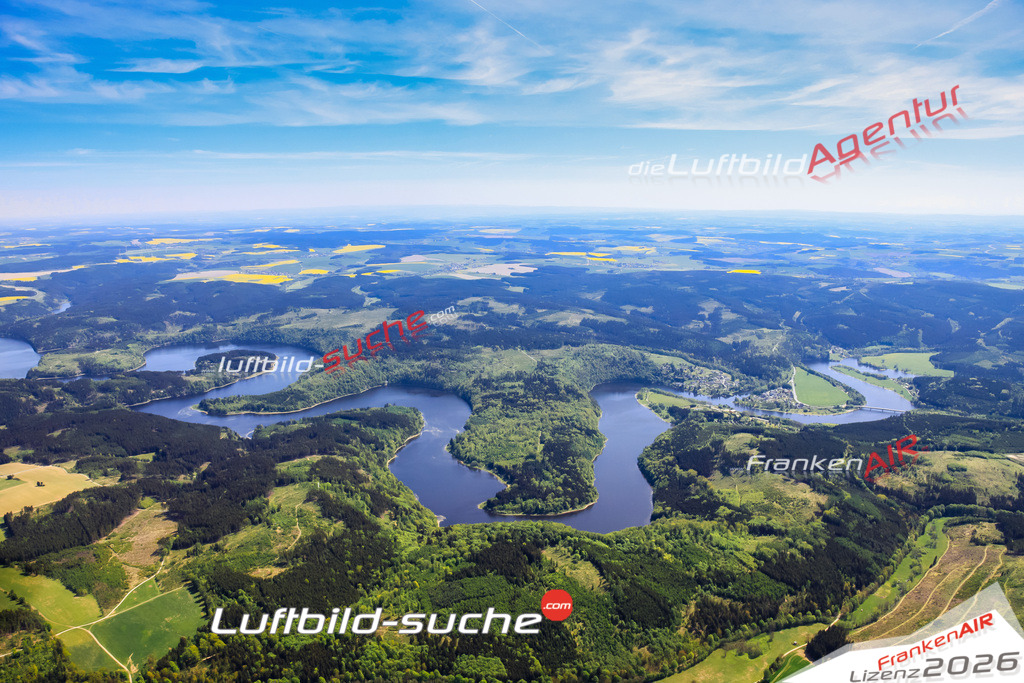 Luftbild von Bleilochtalsperre Bad-lobenstein - Luftaufnahme wurde 2011 von https://frankenair.de mittels Flugzeug (keine Drohne) erstellt - die Geschenkidee