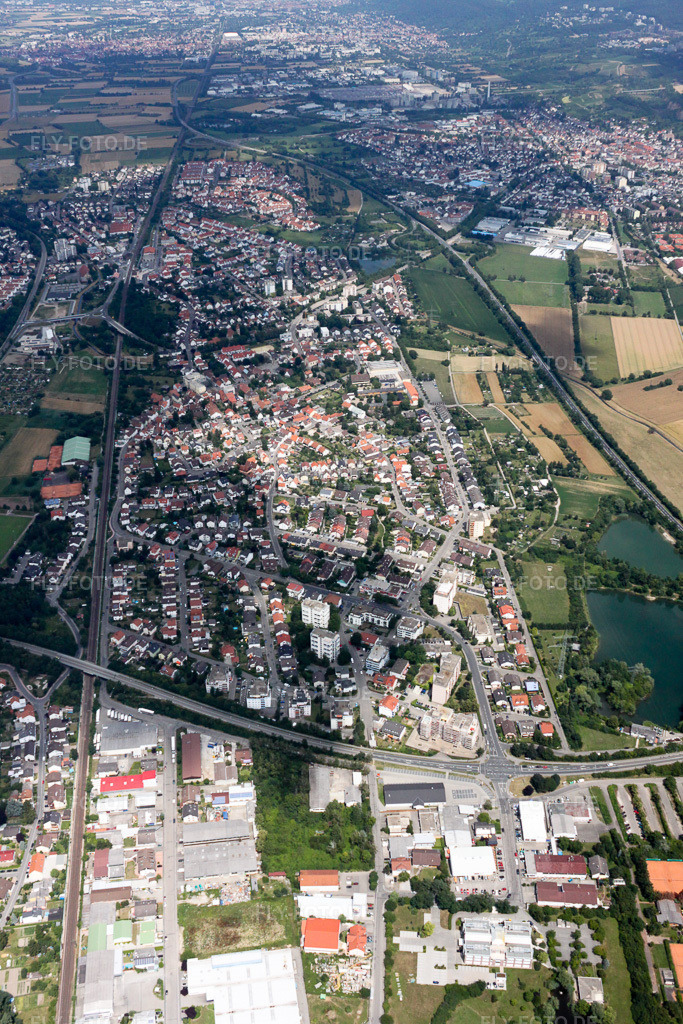 Luftbild: Ortsansicht von Süden im Ortsteil Sankt Ilgen in Leimen im Bundesland Baden-Württemberg in Deutschland. Foto: IMG_19217.jpg vom 05.07.2009 durch Werner Riehm/FLY-FOTO.de