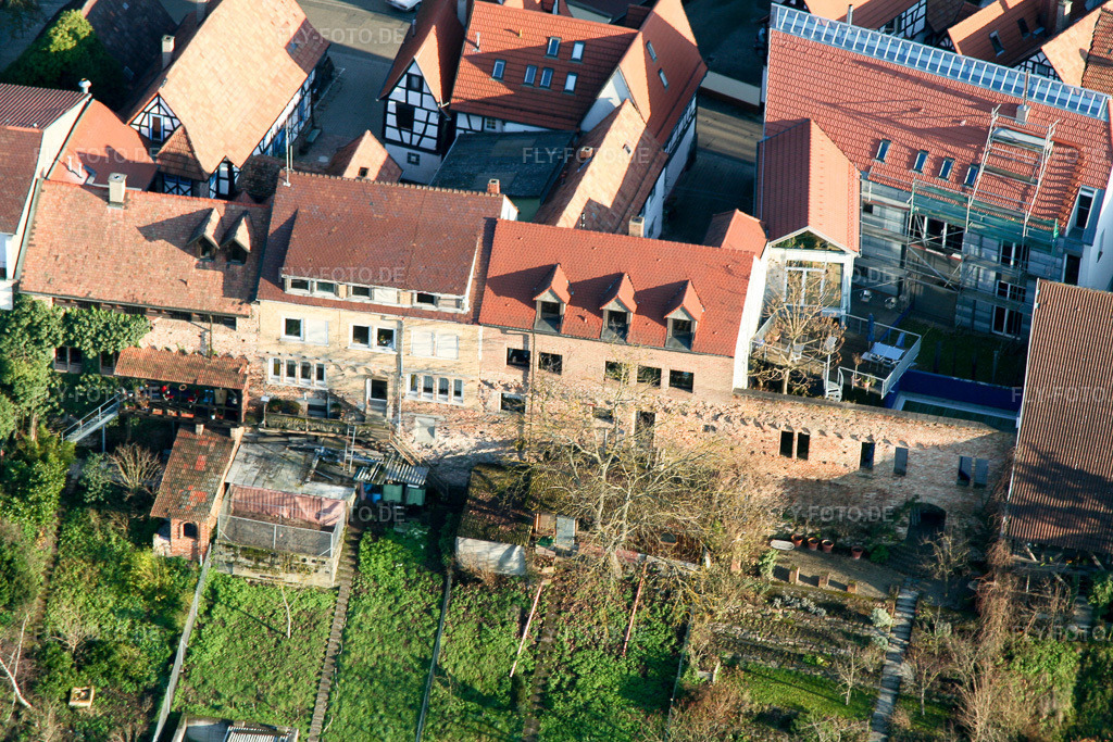 Luftbild: Hinterstädl, Ludwigstraße Stadtmauer in Jockgrim im Bundesland Rheinland-Pfalz in Deutschland. Foto: IMG_0362.jpg vom 10.12.2005 durch Werner Riehm/FLY-FOTO.de