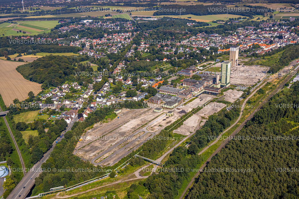 Gelsenkirchen240808046GE-Nord | Luftbild, geplantes neues Quartier Wohnen und Arbeiten, ehemaliges DSK Bergwerk Lippe, Egonstraße, Zeche Westerholt, Hassel, Gelsenkirchen, Ruhrgebiet, Nordrhein-Westfalen, Deutschland