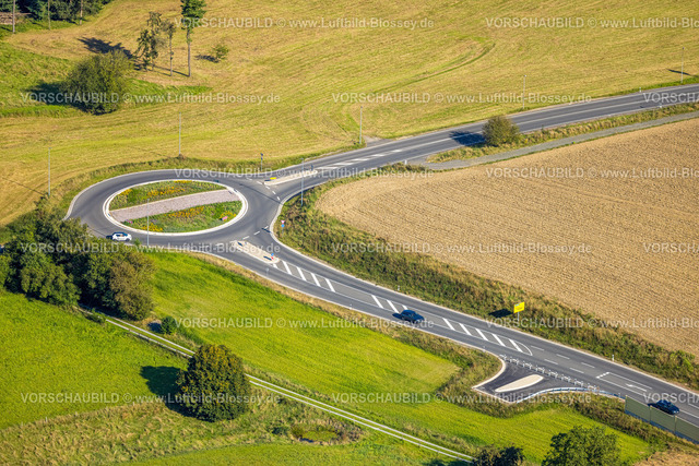 Sprockhoevel240810927 | Luftbild, Umgehungsstraße L70n Kreisverkehr Glückauf-Allee und Haßlinghauser Straße, Im Sirrenberg, Sprockhövel, Ruhrgebiet, Nordrhein-Westfalen, Deutschland