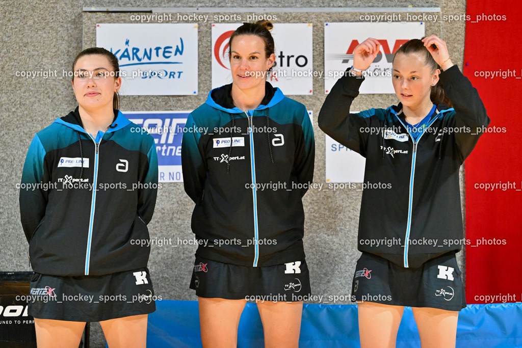 SCO Ossiachersee Bodensdorf vs. SU Spk. Kufstein | Arantxa Stefania Cossio, Anita Nyitrai, Danielle Florence Kelly, SCO Ossiachersee Bodensdorf vs. SU Spk. Kufstein, SCO Ossiachersee Bodensdorf vs. SU Spk. Kufstein am 04.10.2024 in Bodensdorf (SCO Halle Bodensdorf), Austria, (Photo by Bernd Stefan)