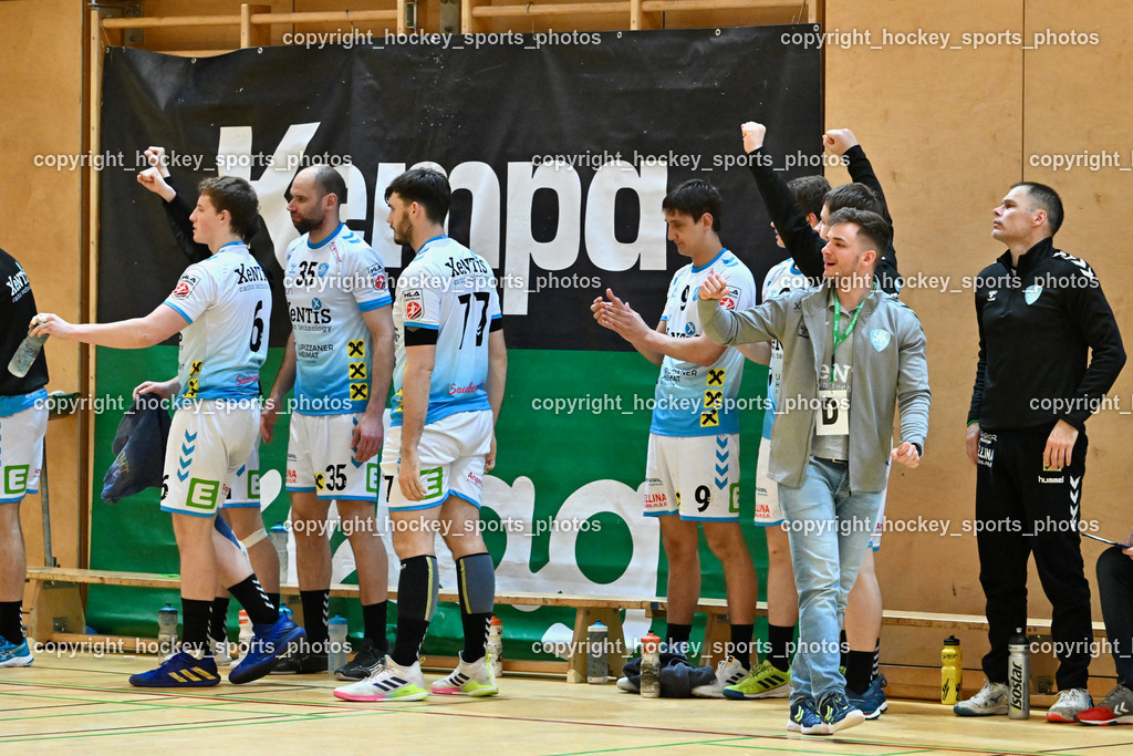 SC Ferlach vs. HSG Bärnbach/Köflach 30.3.2024 | Spielerbank HSG Bärnbach, SC Ferlach vs. HSG Bärnbach/Köflach 30.3.2024, SC Ferlach vs. HSG Bärnbach/Köflach am 30.03.2024 in Ferlach (Ballspielhalle Ferlach), Austria, (Photo by Bernd Stefan)
