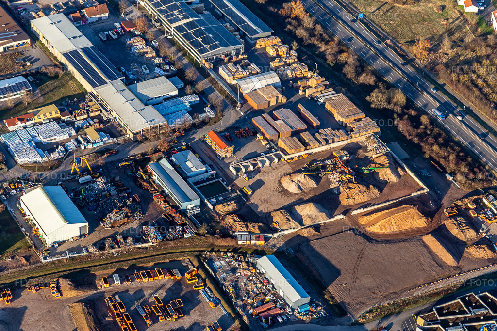 Luftbild: PRP Papier Recycling Pfalz GmbH in Venningen im Bundesland Rheinland-Pfalz in Deutschland.Foto: IMG_130674.jpg vom 23.02.2022 durch Werner Riehm/FLY-FOTO.deAuflösung des Originals: 5337 x 3558 pxRegion Südwest // REMONDIS Entsorgung