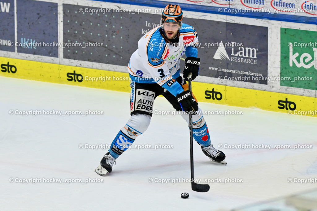 EC IDM Wärmepumpen VSV vs. STEINBACH BLACK WINGS LINZ  | #3 Moro Gregory Lee BLACK WINGS LINZ, EC IDM Wärmepumpen VSV vs. STEINBACH BLACK WINGS LINZ , EC IDM Wärmepumpen VSV vs. STEINBACH BLACK WINGS LINZ  am 28.01.2025 in Villach (Stadthalle Villach), Austria, (Photo by Bernd Stefan)