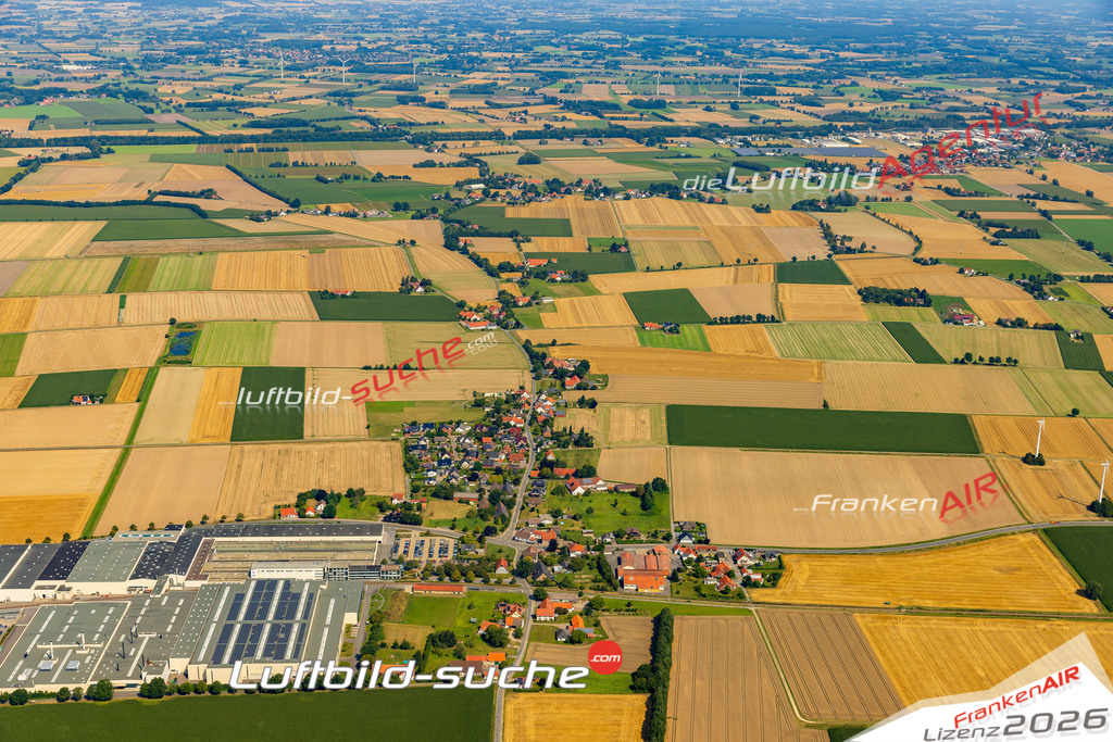 Luftaufnahme Dahlinghausen Bad Essen - Die Luftaufnahme wurde 2025 vom UL-Flugzeug heraus erstellt ( ohne Drohne ) - Hochauflösende Luftaufnahme - für professionelle Ausdrucke geeignet. Die Geschenkidee !Mit Lizenz und Bildrechte bestellbar