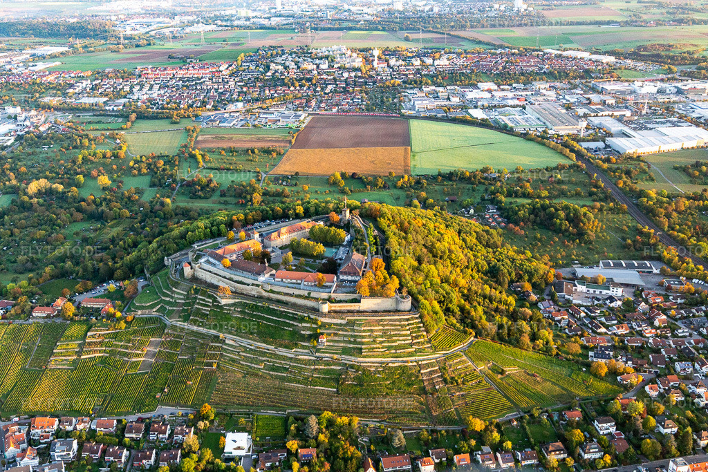 Luftbild: Justizvollzugskrankenhaus Hohenasperg in Asperg im Bundesland Baden-Württemberg in Deutschland. Foto: IMG_119003.jpg vom 14.10.2019 durch Werner Riehm/FLY-FOTO.de
