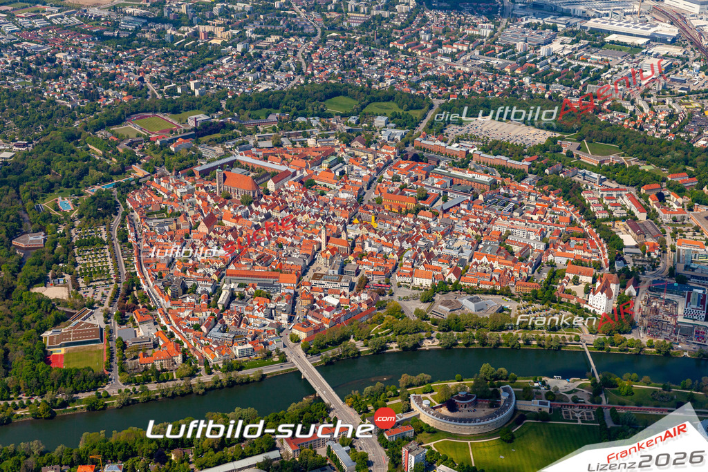 aktuelles Luftbild von Altstadt Ingolstadt  - Luftaufnahme wurde 2019 von https://frankenair.de mittels Flugzeug (keine Drohne) erstellt.