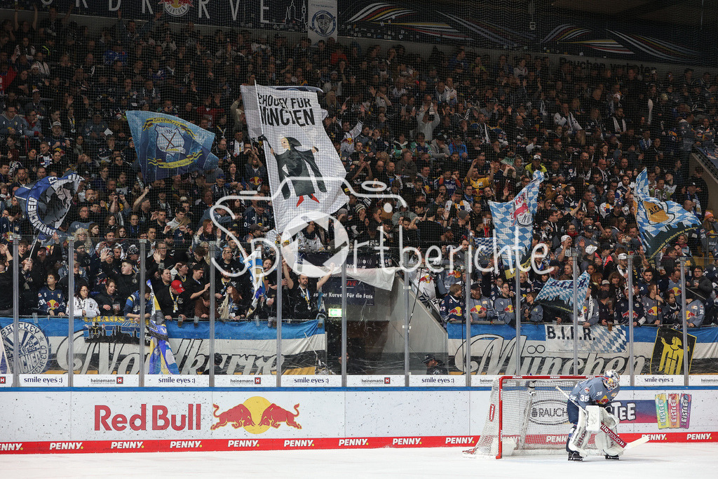 EHC München - Augsburger Panther | Die Fans der Muenchner unterstuetzen ihre Mannschaft beim Heimspiel gegen Augsburg / Symbolbild / Zuschauer / Ultras / Fan